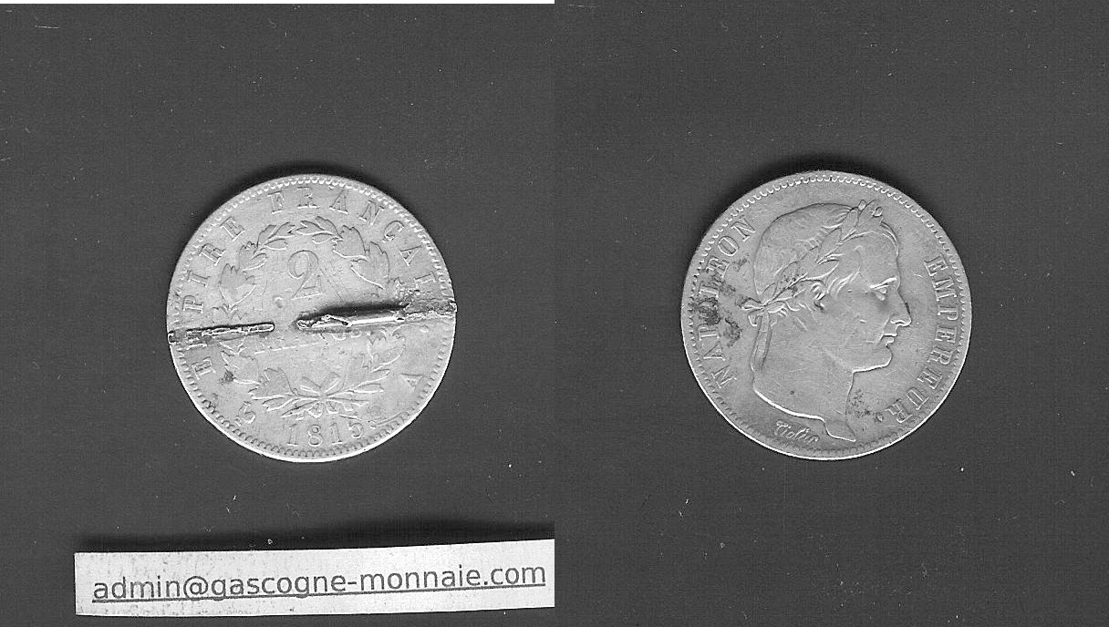 2 francs Napoleon 1er 1815A F+